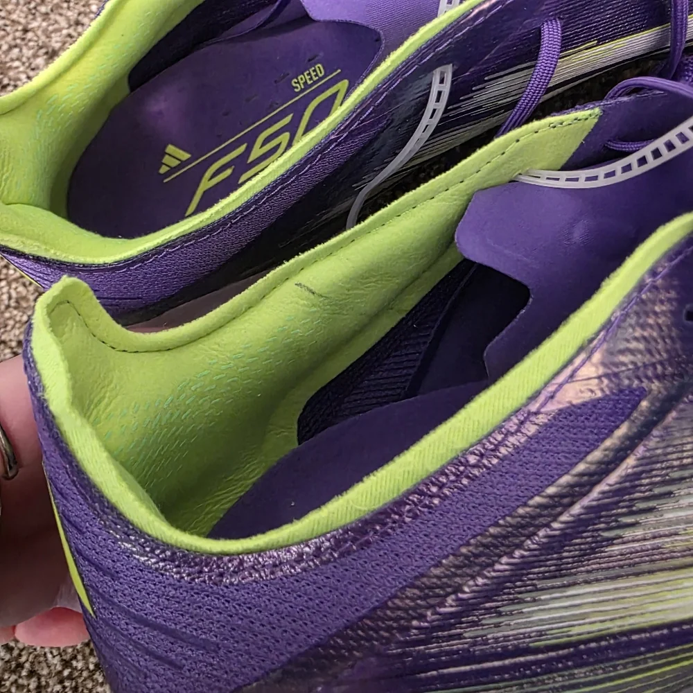 Adidas White‎ Purple Green F50 Elite Firm Ground Athletic Cleats Size 11